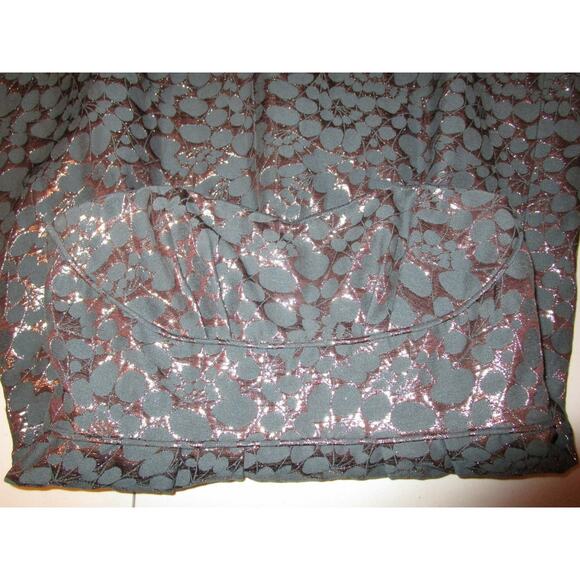 BCBG MAXAZRIA Green Metallic Dress Strapless Sz 4 Sexy Y2K Retro Cocktail Prom - Picture 3 of 8